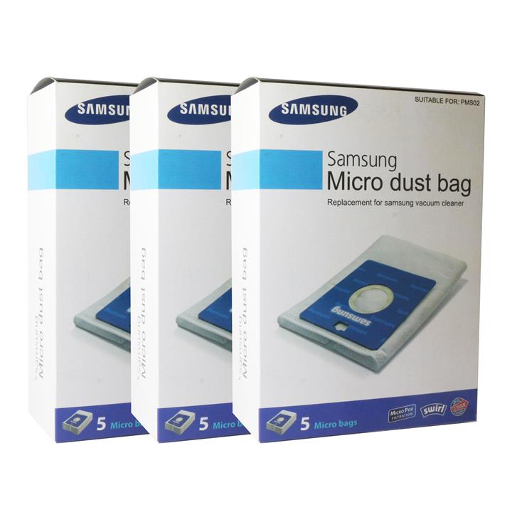 کیسه جاروبرقی مدل 101007 بسته 3 عددی مناسب برای جاروبرقی های سامسونگ و صنام